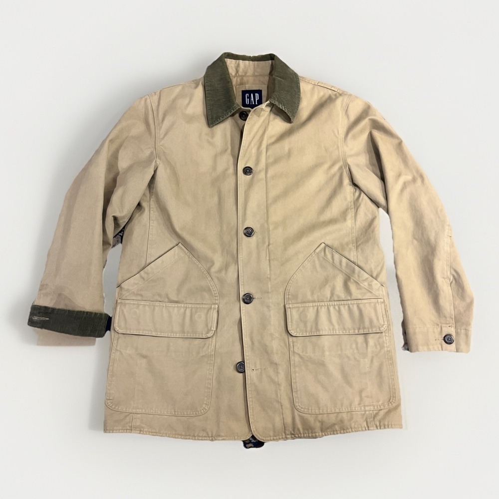 Vintage GAP Chore Barn Jacket Mens Med Brown Insulated Quilted Y2K - Picture 1 of 9